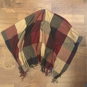 Adrienne Vittadini Multicolor Plaid Shawl Women’s OSFM